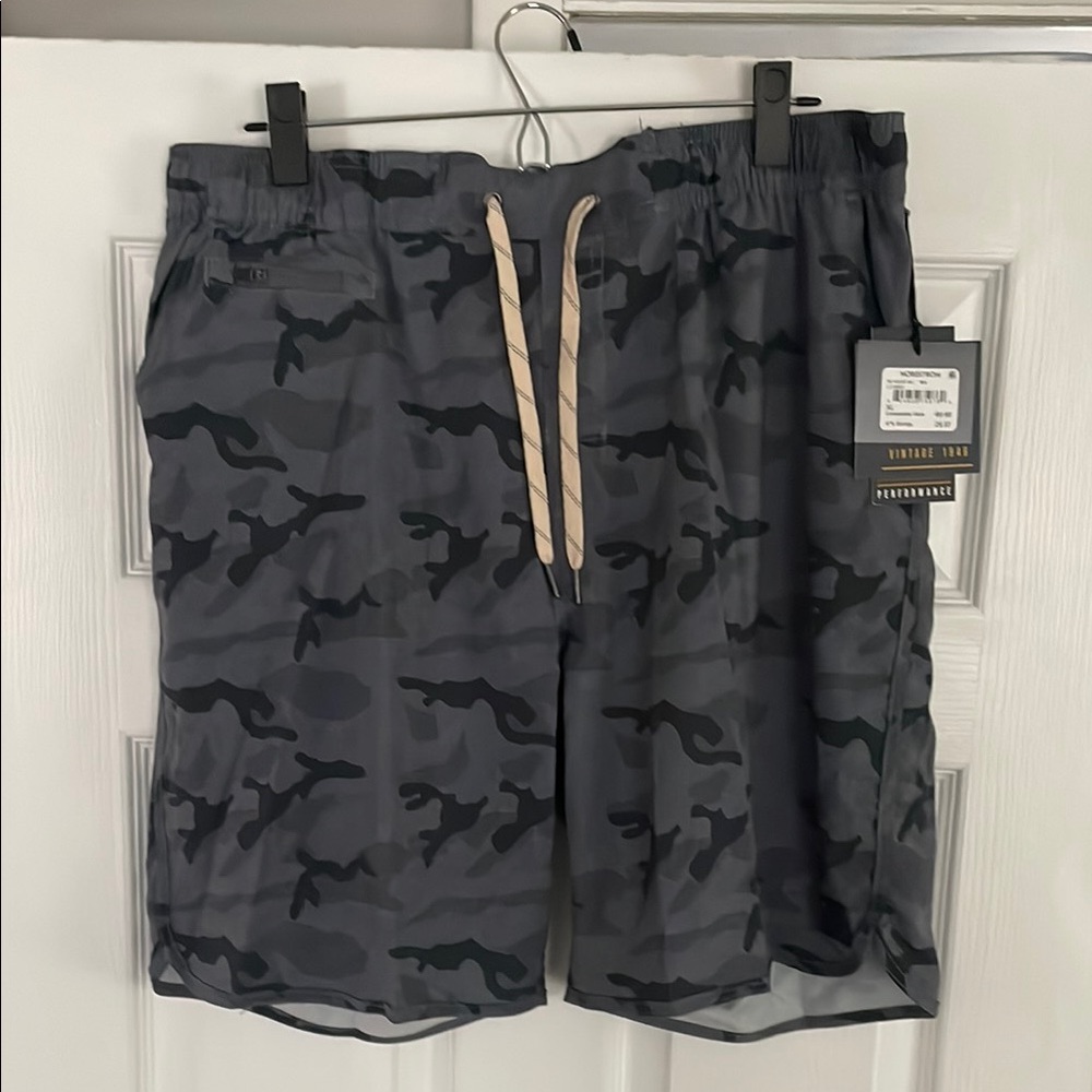 Men’s Vintage 1946 gray and black windjammer swim trunks. Gray Camouflage Shorts